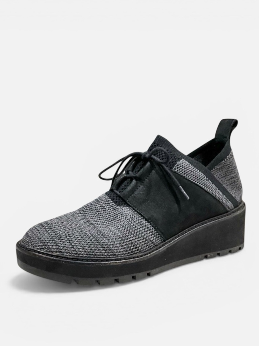 EILEEN FISHER Wilson Wedge Lace Up Sneaker Women’s Size 9 Black Gray